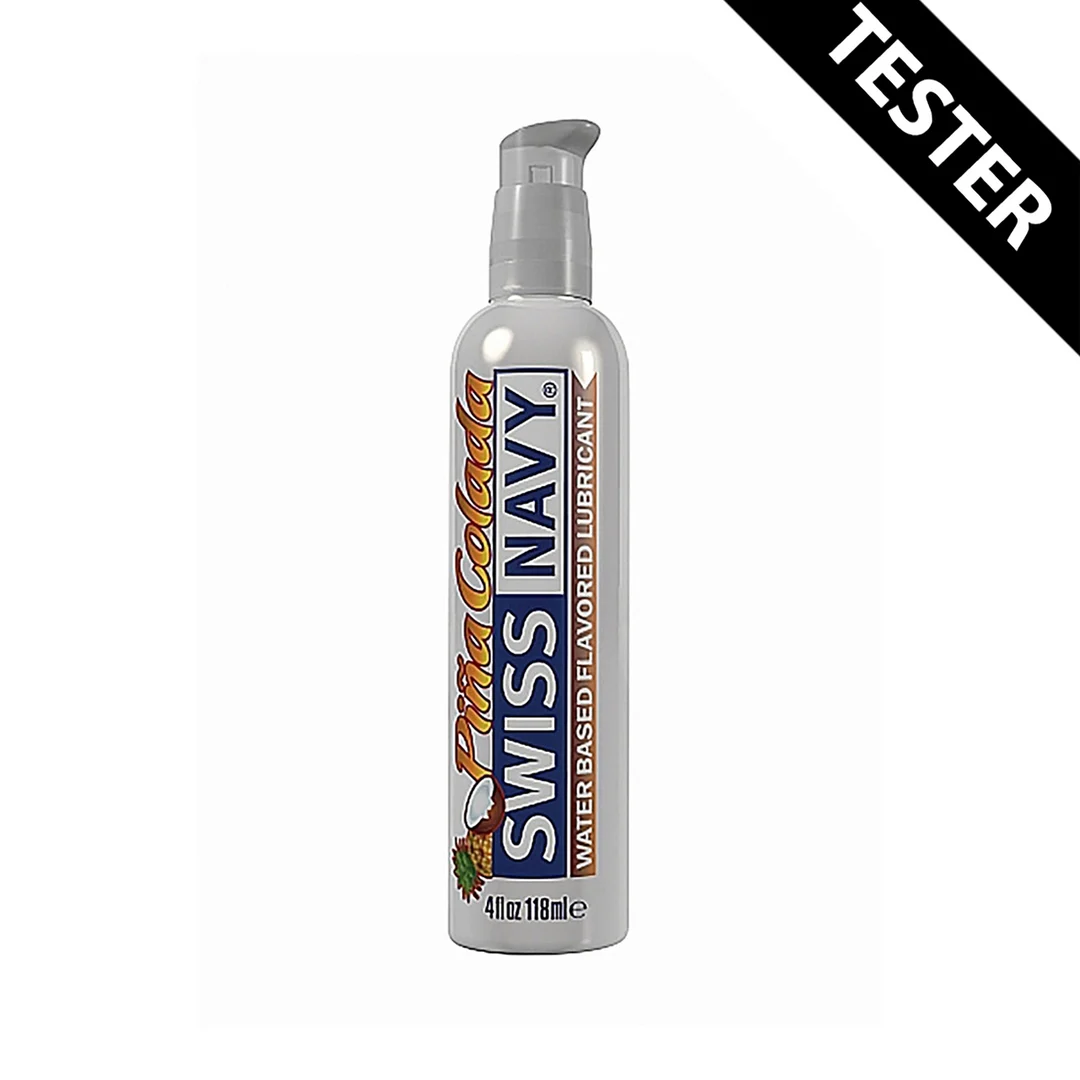 Lubricante con sabor – Formato de prueba con dosificador antigoteo – Piña colada – 118 ml – Swiss Navy - Imagen 1