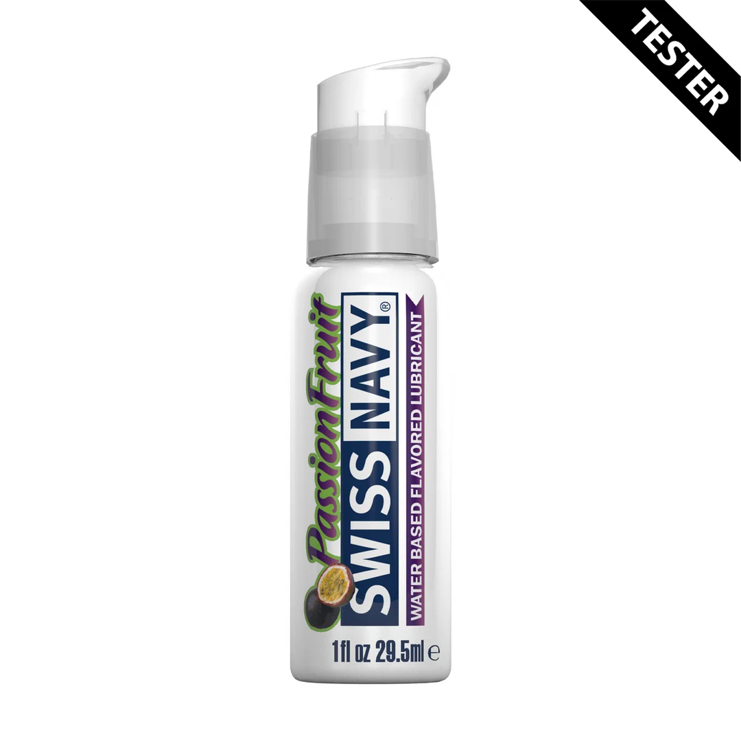Lubricante con sabor, gel comestible a base de agua en envase de viaje resistente a las fugas, maracuyá, 30 ml, Swiss Navy - Imagen 1