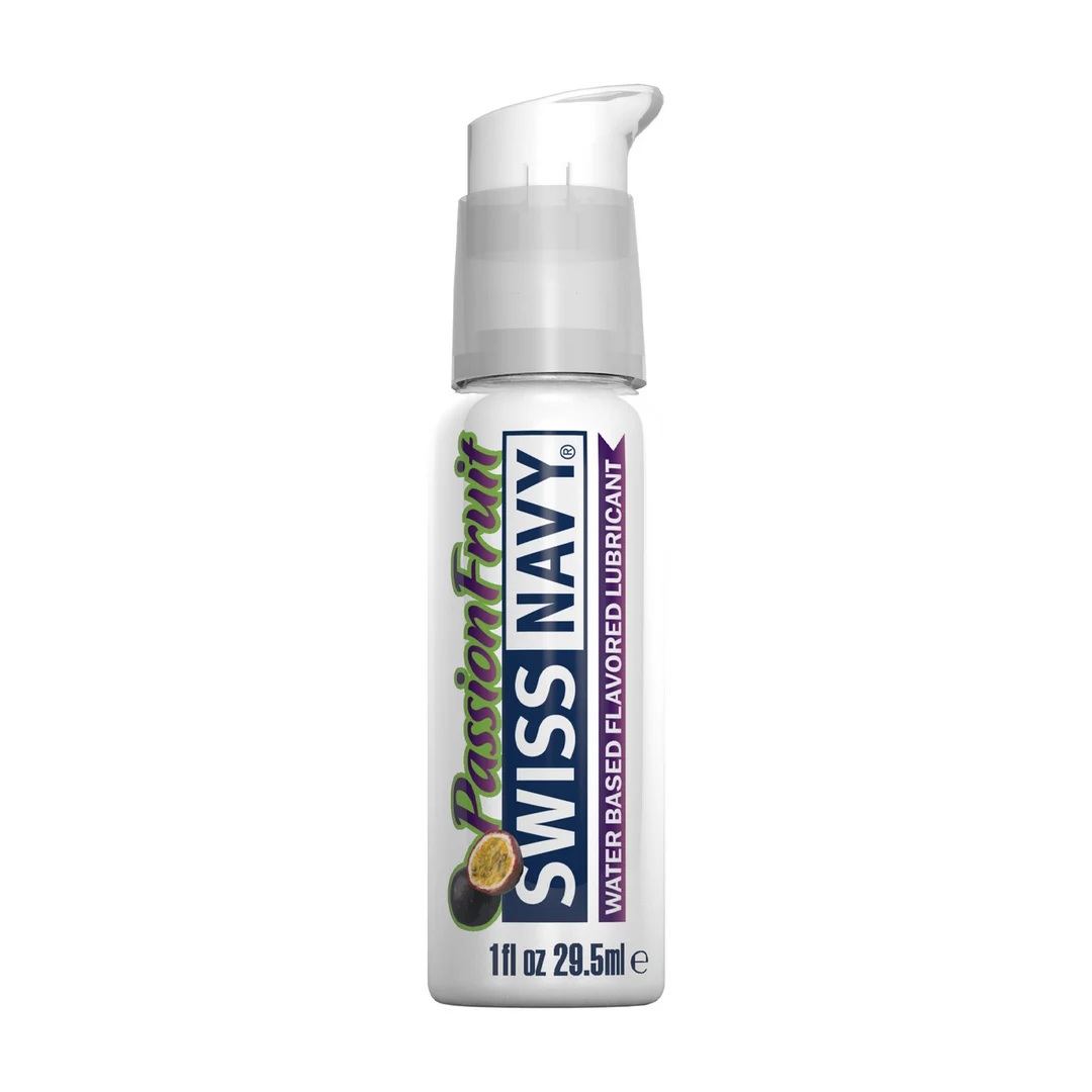 Lubricante a base de agua, de larga duración y aromatizado, ideal para viajar, maracuyá, 30 ml, Swiss Navy - Imagen 1