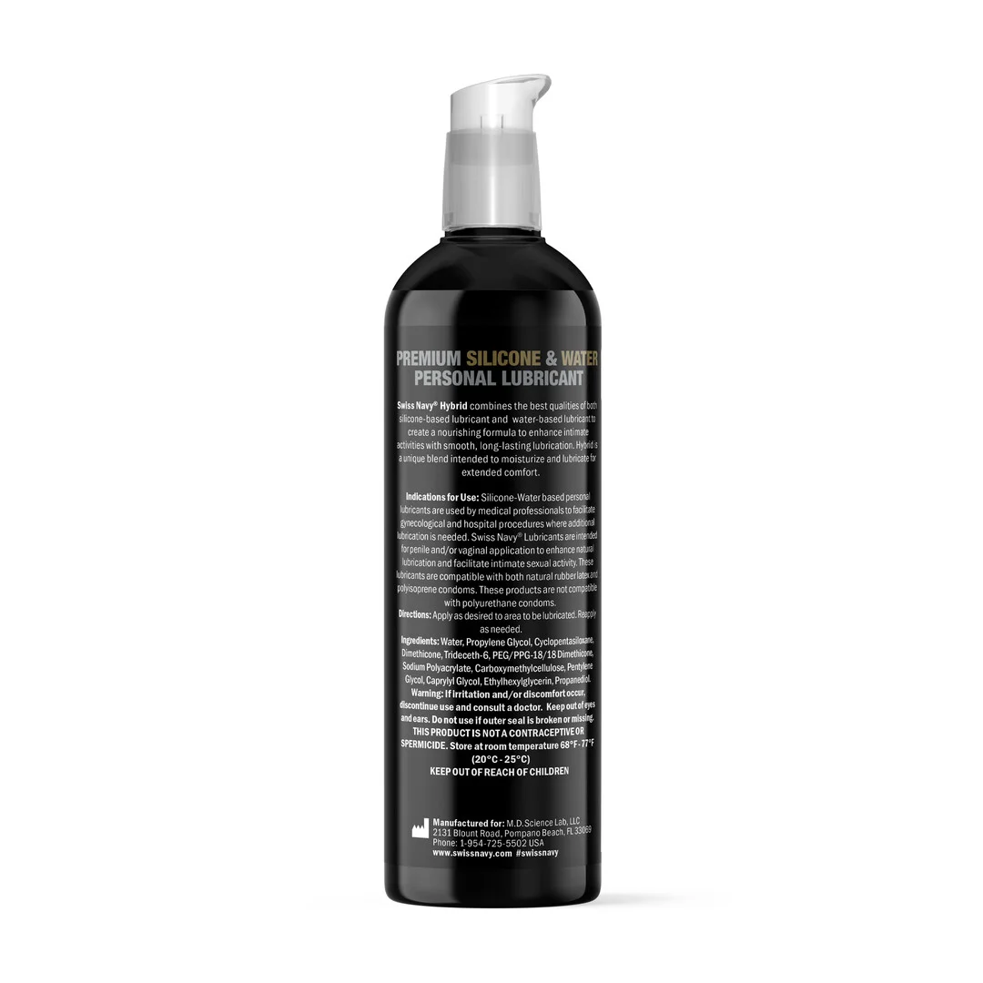 Lubricante neutro híbrido con base de silicona y agua, sin perfume ni sabor, 29,5 ml, Swiss Navy - Imagen 11