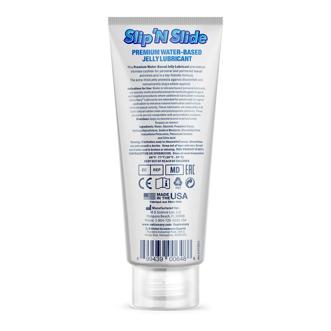 Lubricante de base acuosa, gelatina extragruesa que permanece donde la aplicas, sin perfume y sin sabor, 59 ml, Swiss Navy - Imagen 1