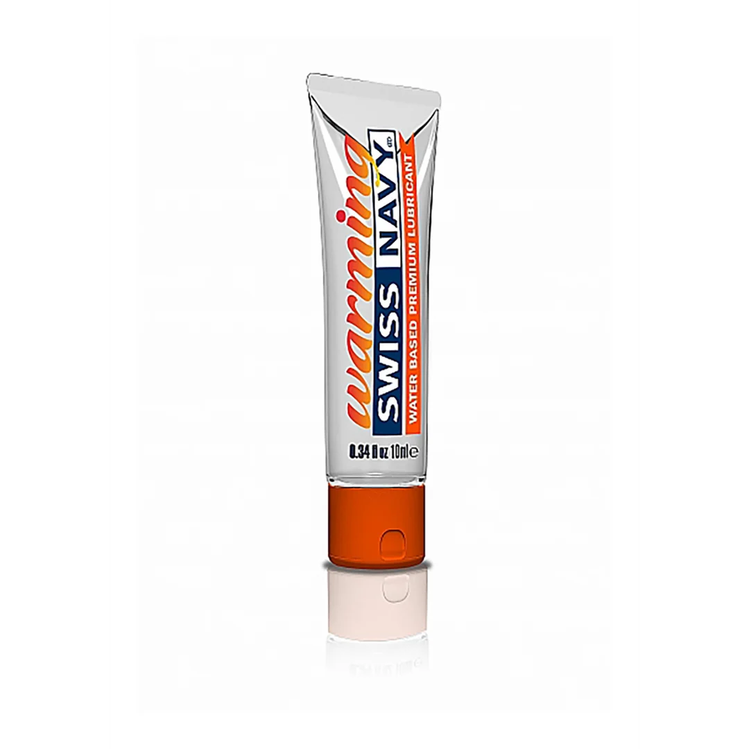 Lubricante de base acuosa – Efecto calor y larga duración, en un frasco de viaje antigoteo – Sin perfume y sin sabor – 50 unidades – Swiss Navy - Imagen 1