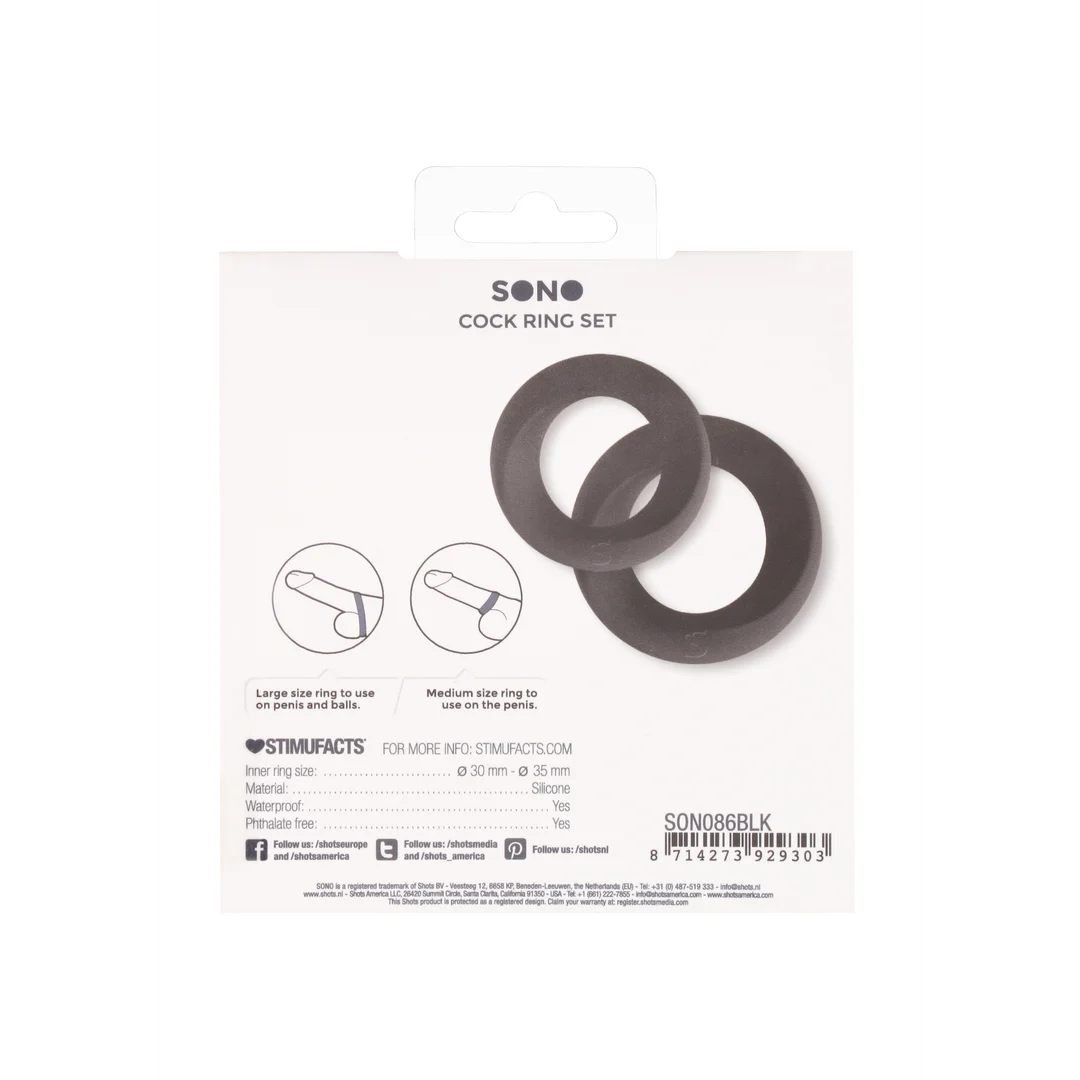 Set de anillos para el pene en dos tallas - Imagen 2