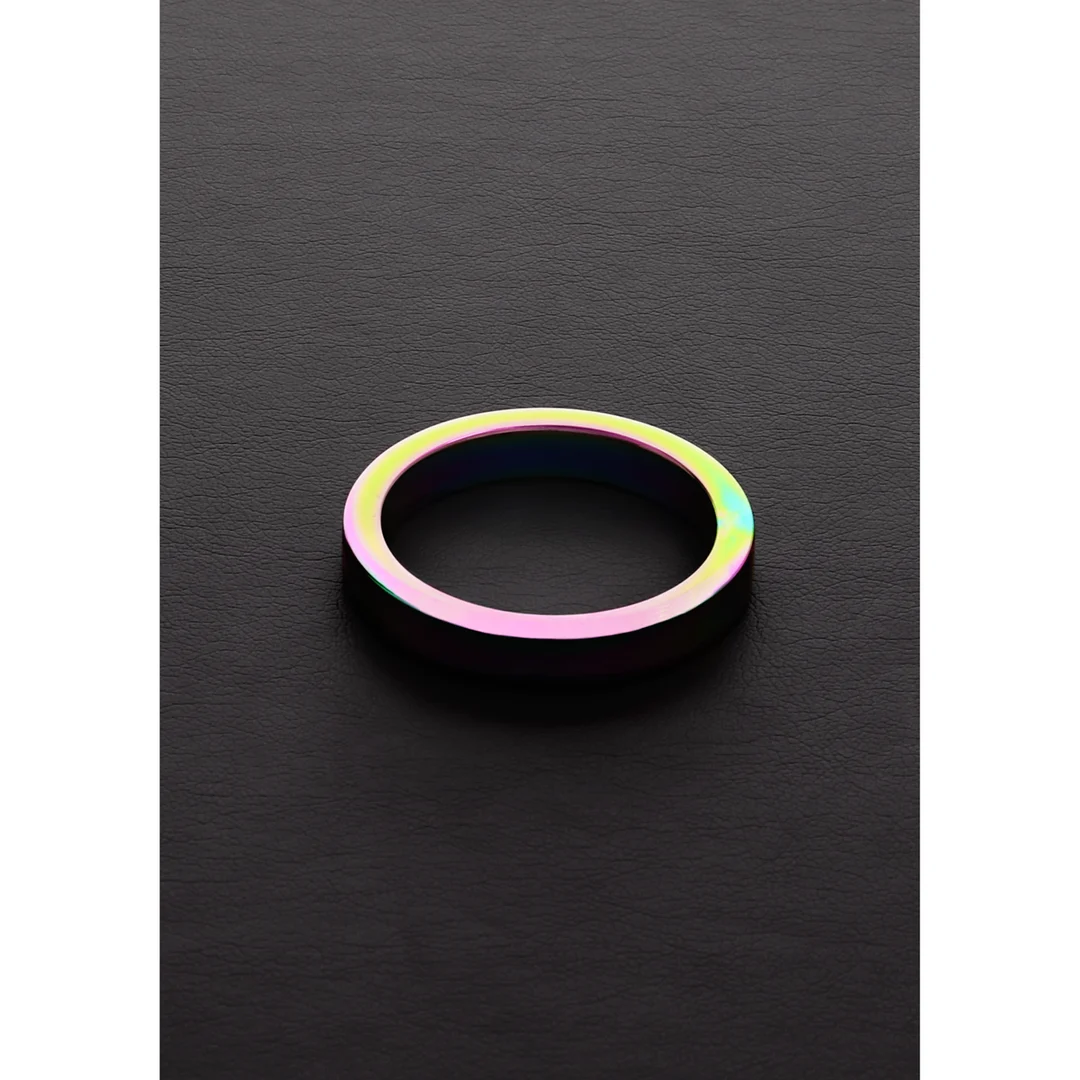 Anillo para el pene sin vibración con acabado anodizado: Rainbow Flat C-Ring - Imagen 2