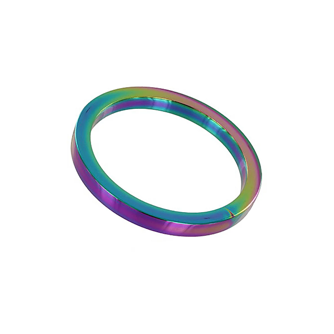 Anillo para el pene sin vibración con acabado anodizado: Rainbow Flat C-Ring - Imagen 3