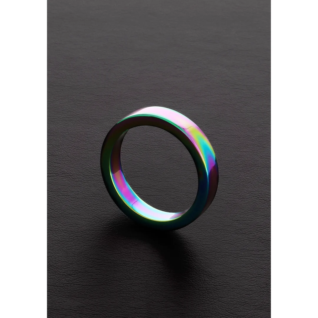 Anillo para el pene sin vibración con acabado anodizado: Rainbow Flat C-Ring - Imagen 4