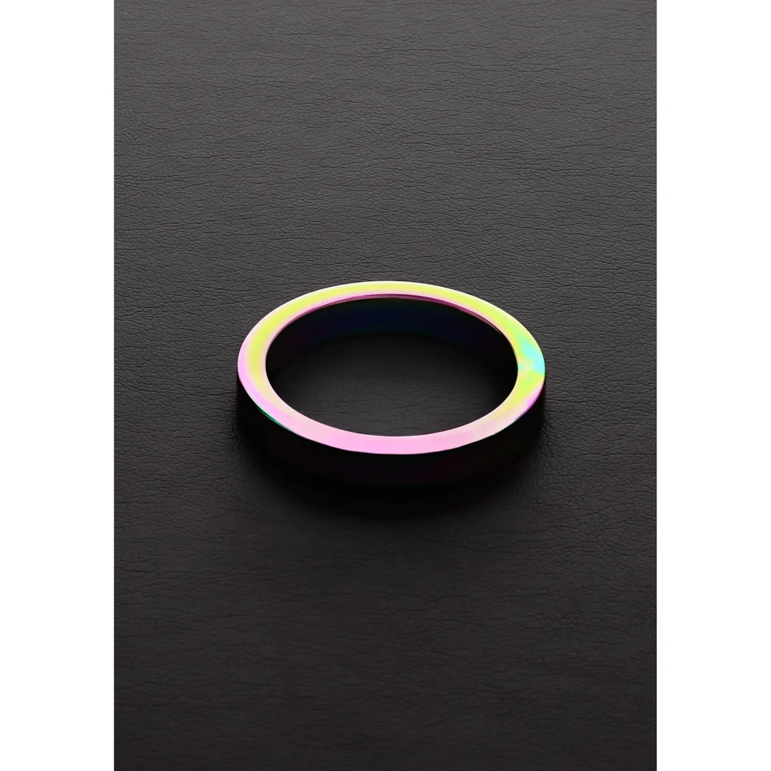 Anillo para el pene sin vibración con acabado anodizado: Rainbow Flat C-Ring - Imagen 6