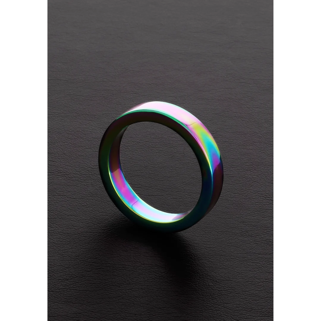 Anillo para el pene sin vibración con acabado anodizado: Rainbow Flat C-Ring - Imagen 7