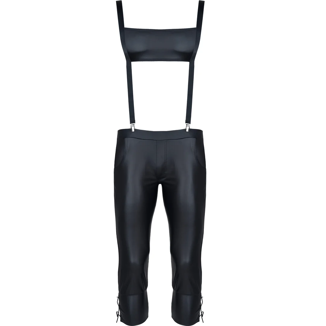 Conjunto fetish de efecto mojado y detalles metálicos para hombre – Regnes Fetish Planet - Imagen 5