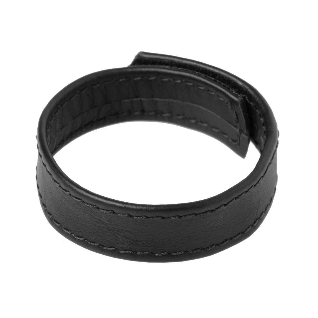 Anillo para el pene de cuero XR Brands con cierre de velcro - Imagen 1