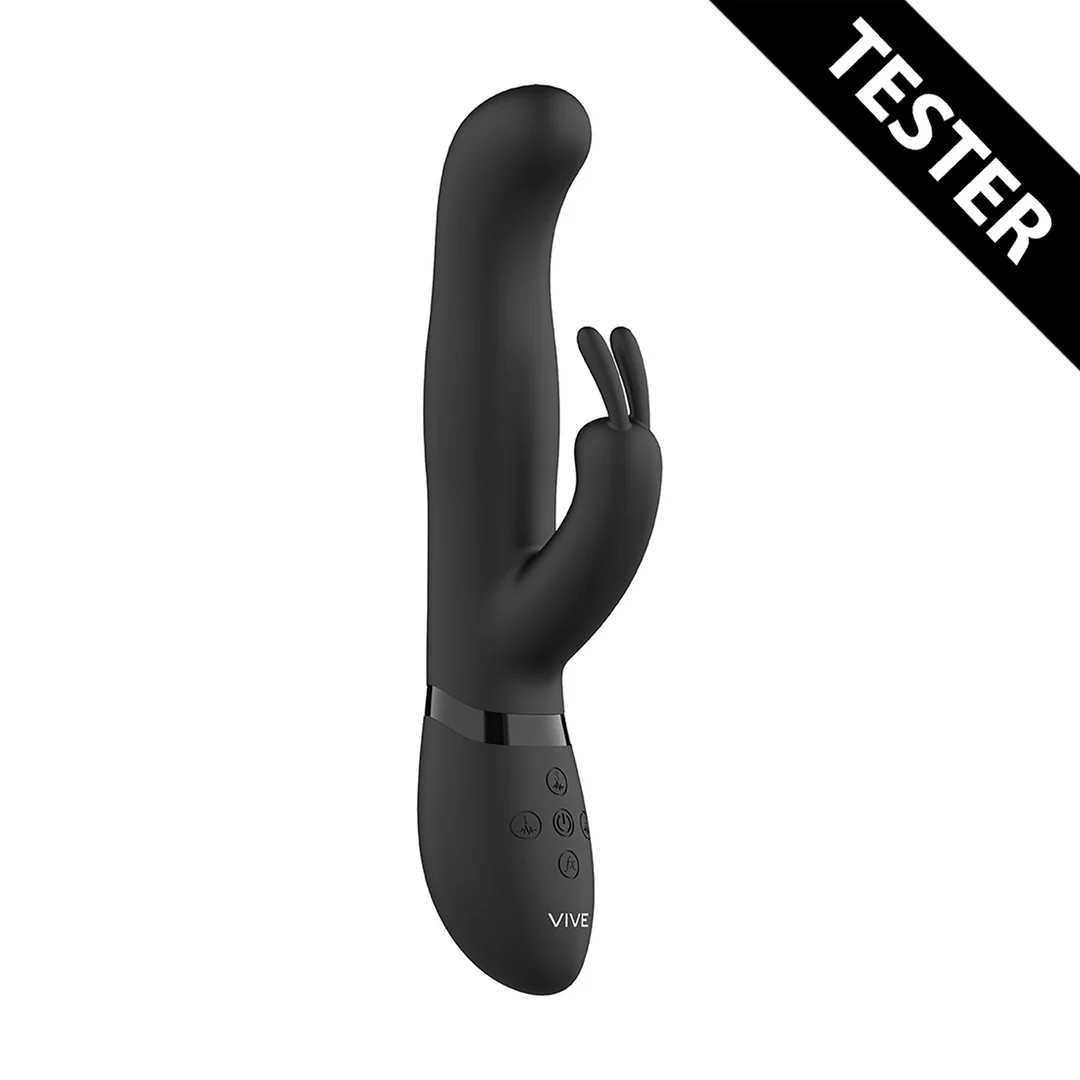vibrador rabbit – cuentas giratorias y estimulación doble – negro (Izara) VIVE by Shots - Imagen 13