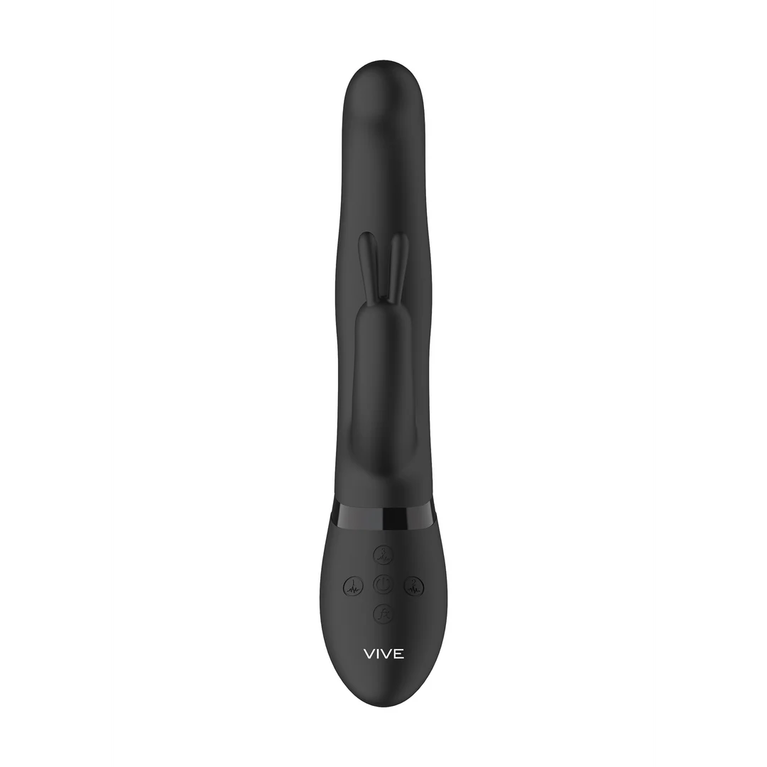 vibrador rabbit – cuentas giratorias y estimulación doble – negro (Izara) VIVE by Shots - Imagen 5