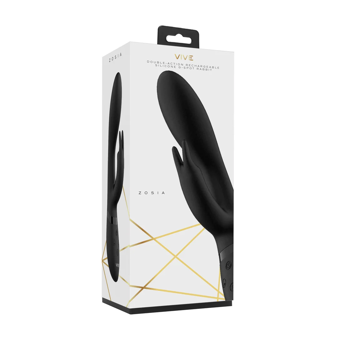 VIVE016BLK_1_1 Vibrador tipo conejo, 10 modos para el punto G y el clítoris, recargable y resistente al agua, VIVE by Shots, rosa VIVE by Shots - Imagen 1