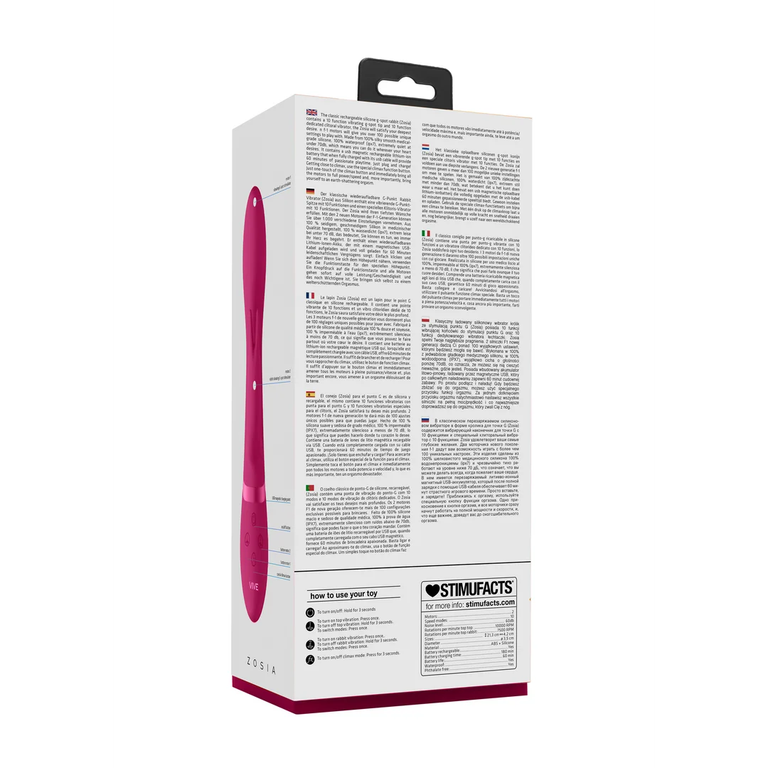 Vibrador tipo conejo, 10 modos para el punto G y el clítoris, recargable y resistente al agua, VIVE by Shots, rosa VIVE by Shots - Imagen 8