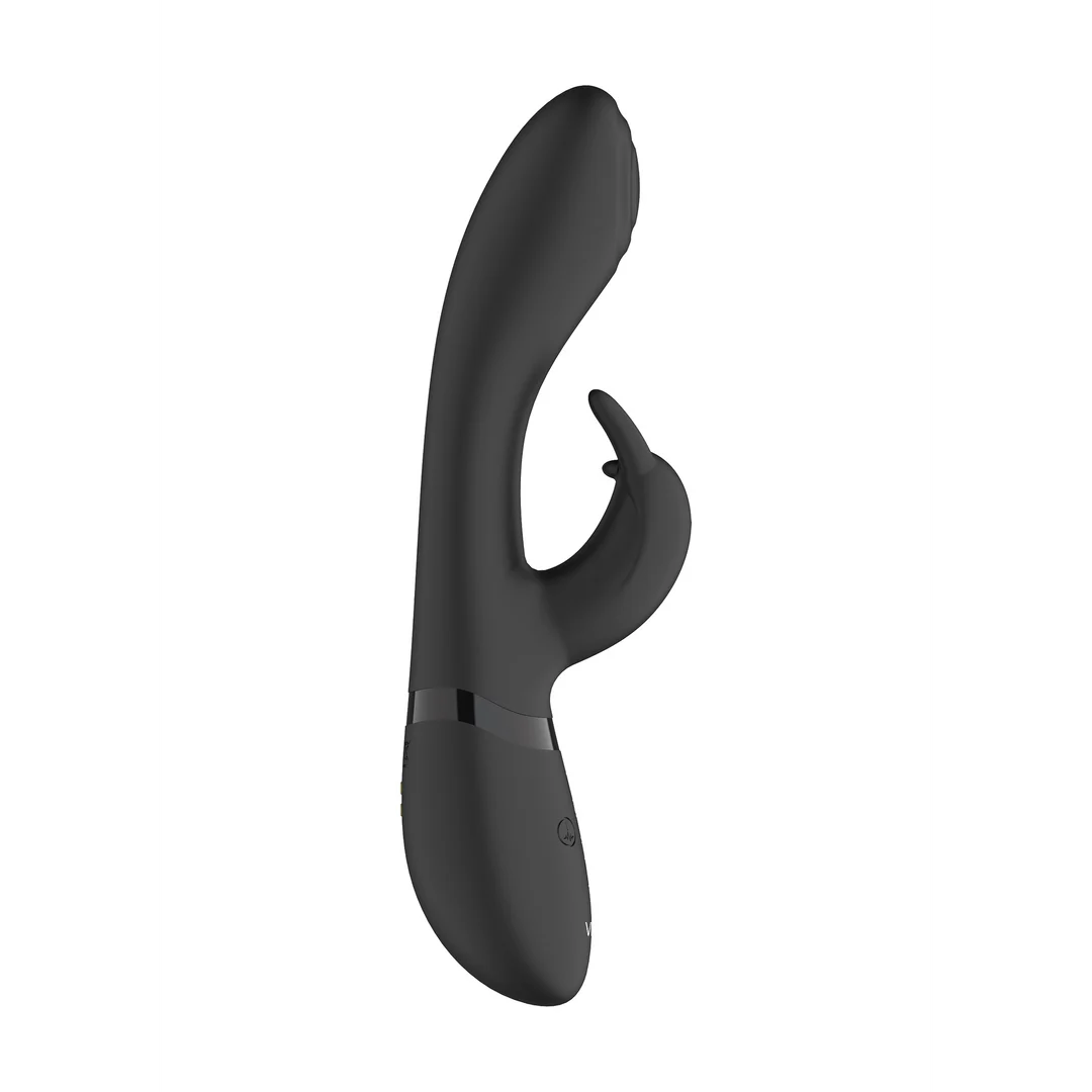 Vibrador rabbit con punta de ondas pulsantes para el punto G y vibrador para el clítoris, negro, VIVE by Shots - Imagen 12