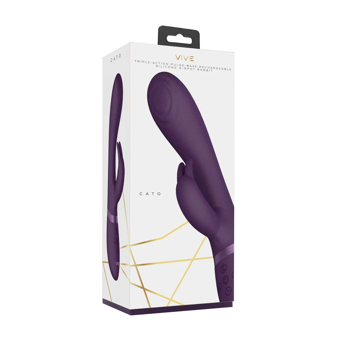 Vibrador rabbit con punta de ondas pulsantes para el punto G y vibrador para el clítoris, negro, VIVE by Shots - Imagen 2