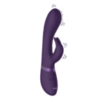 Vibrador rabbit con punta de ondas pulsantes para el punto G y vibrador para el clítoris, negro, VIVE by Shots - Imagen 4