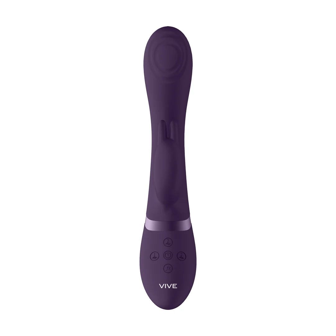 Vibrador rabbit con punta de ondas pulsantes para el punto G y vibrador para el clítoris, negro, VIVE by Shots - Imagen 5