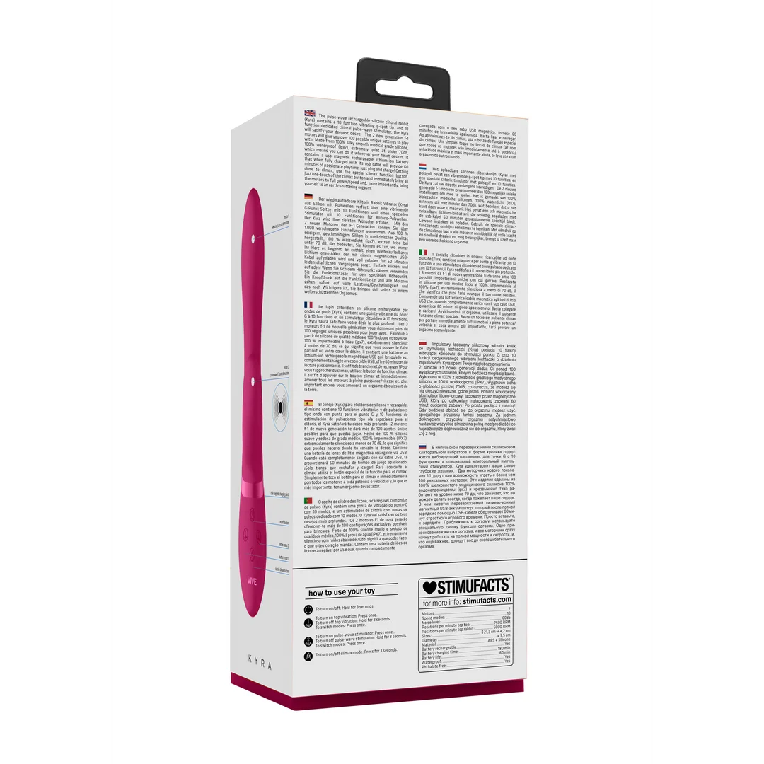 Vibrador rabbit con estimulación pulsante para el clítoris y 10 funciones, VIVE by Shots, rosa, VIVE by Shots - Imagen 14