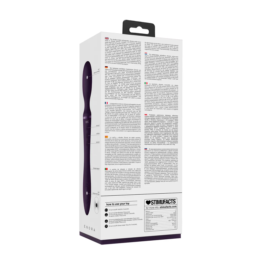 Vibrador wand de doble cara con dos motores y 10+10 modos, VIVE by Shots, morado VIVE by Shots - Imagen 8