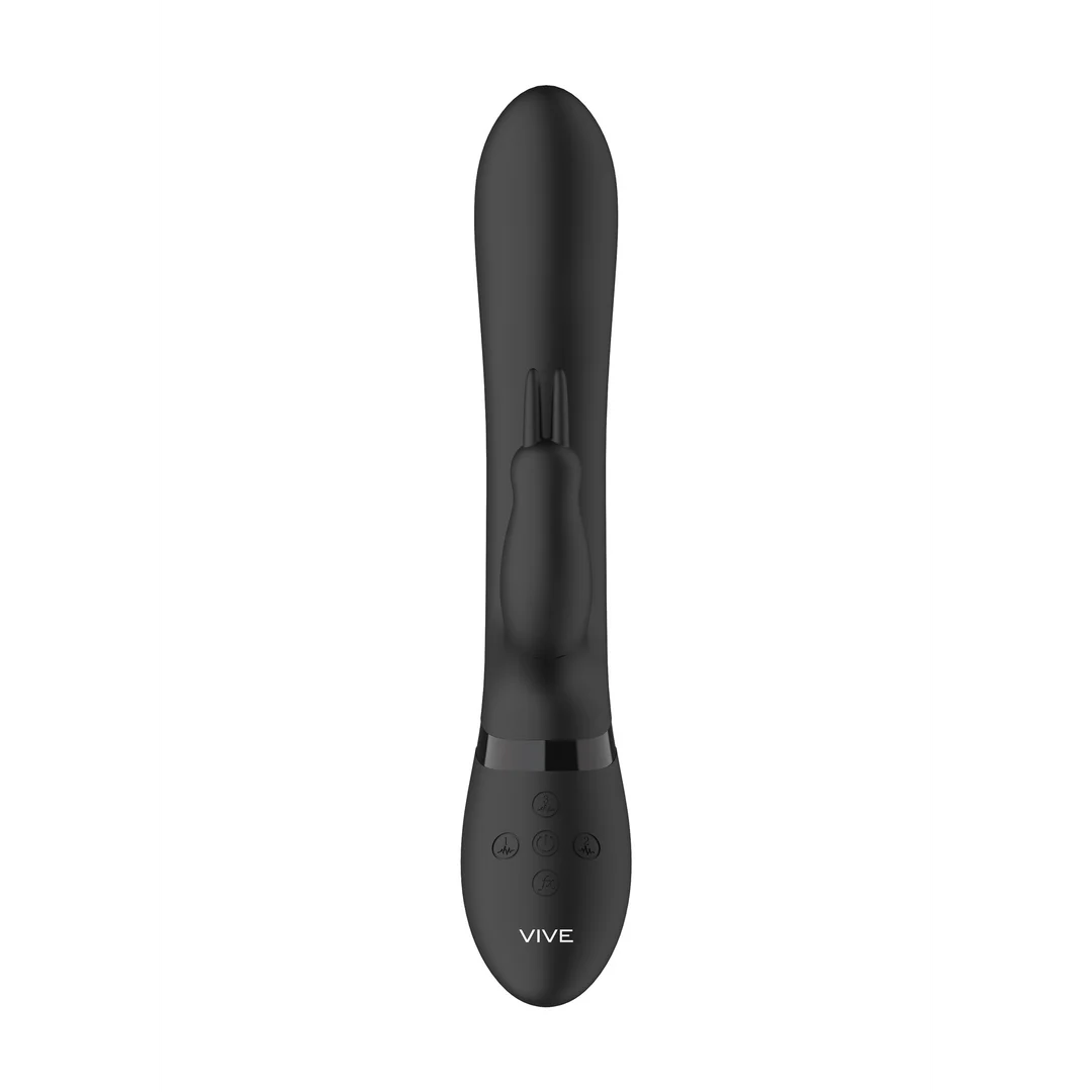 Vibrador tipo rabbit con cuentas móviles de arriba abajo y 3 motores, VIVE by Shots, negro VIVE by Shots - Imagen 5