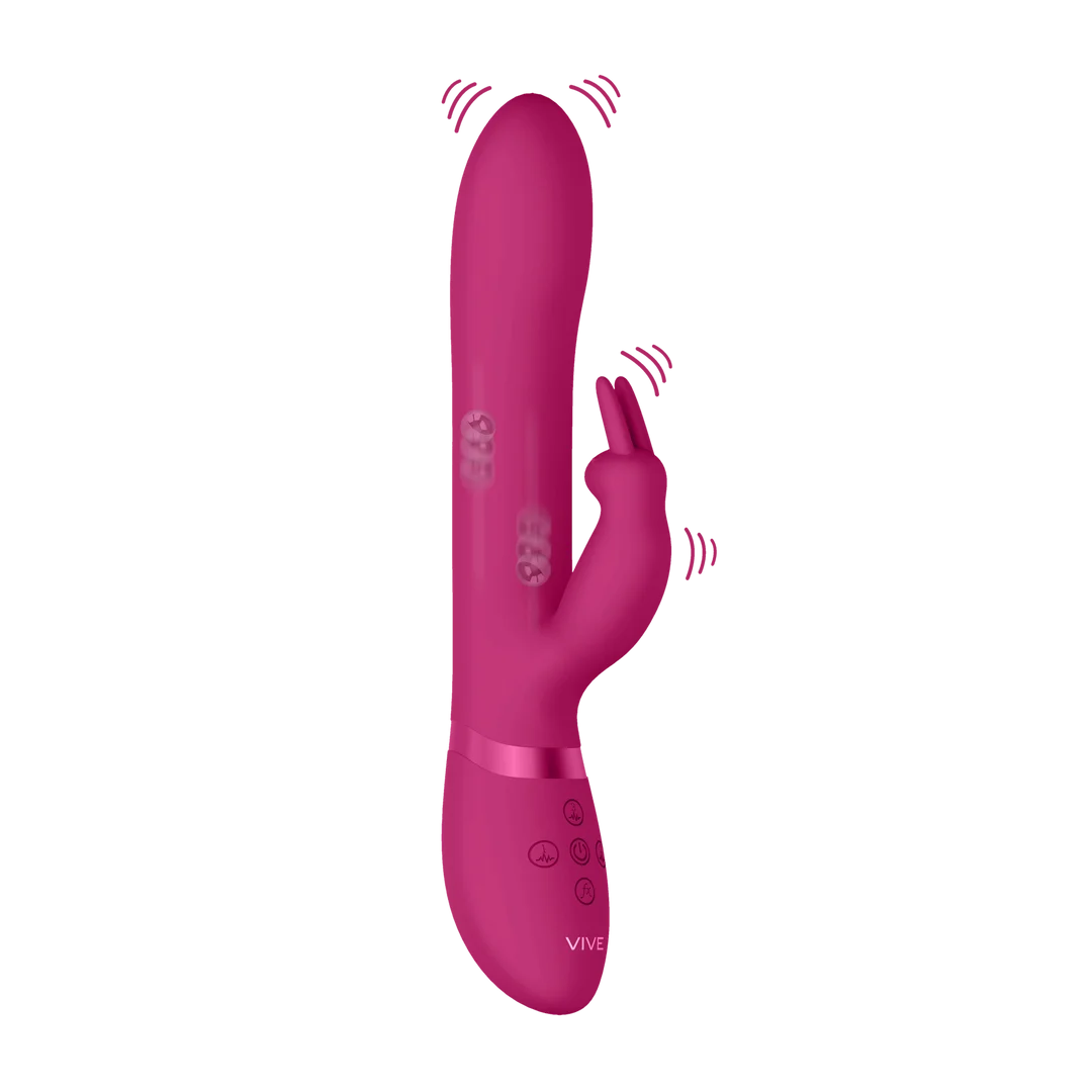 Vibrador tipo rabbit con cuentas móviles de arriba abajo y 3 motores, VIVE by Shots, negro VIVE by Shots - Imagen 10