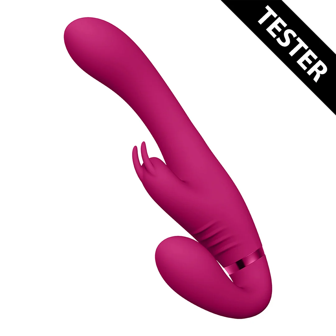 Vibrador sin arnés, estimulación para dos en pareja, VIVE Suki rosa, VIVE by Shots - Imagen 1
