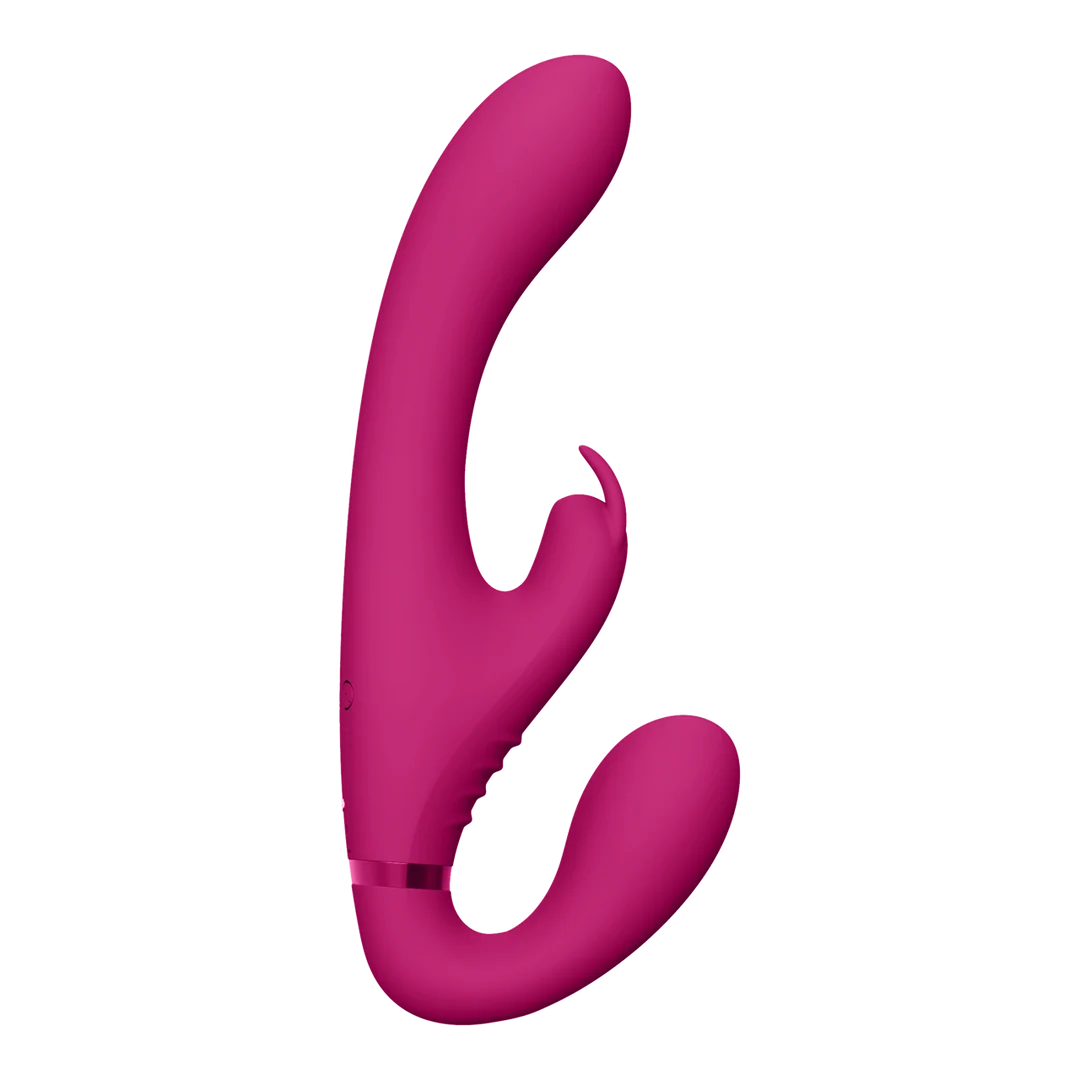 Vibrador sin arnés, estimulación para dos en pareja, VIVE Suki rosa, VIVE by Shots - Imagen 4