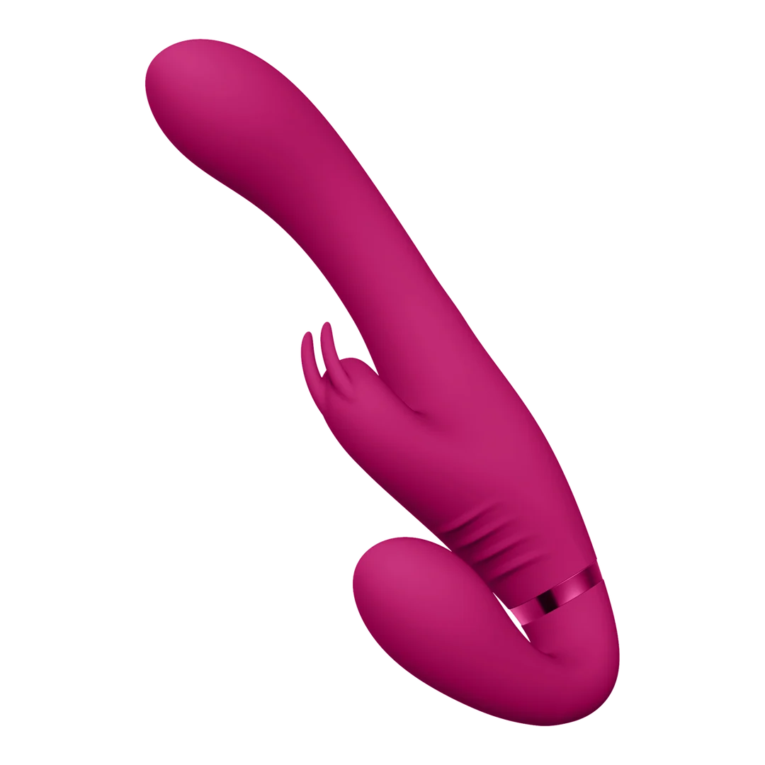 Vibrador sin arnés, estimulación para dos en pareja, VIVE Suki rosa, VIVE by Shots - Imagen 5
