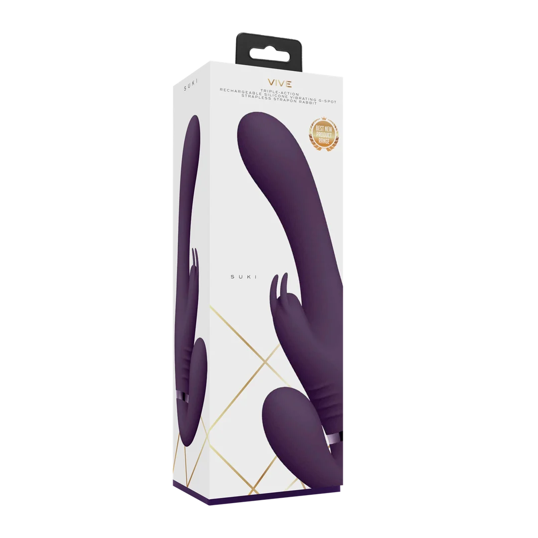 Vibrador sin arnés, estimulación para dos en pareja, VIVE Suki rosa, VIVE by Shots - Imagen 8