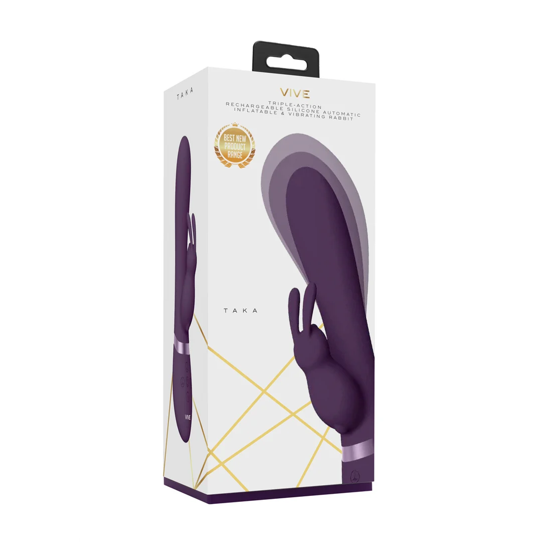 Vibrador rabbit, punto G hinchable y 10 funciones, VIVE negro VIVE by Shots - Imagen 2