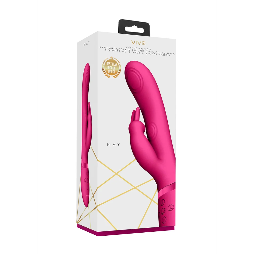 Vibrador rabbit, ondas de pulso dobles con botón para el orgasmo, VIVE by Shots, rosa VIVE by Shots - Imagen 6