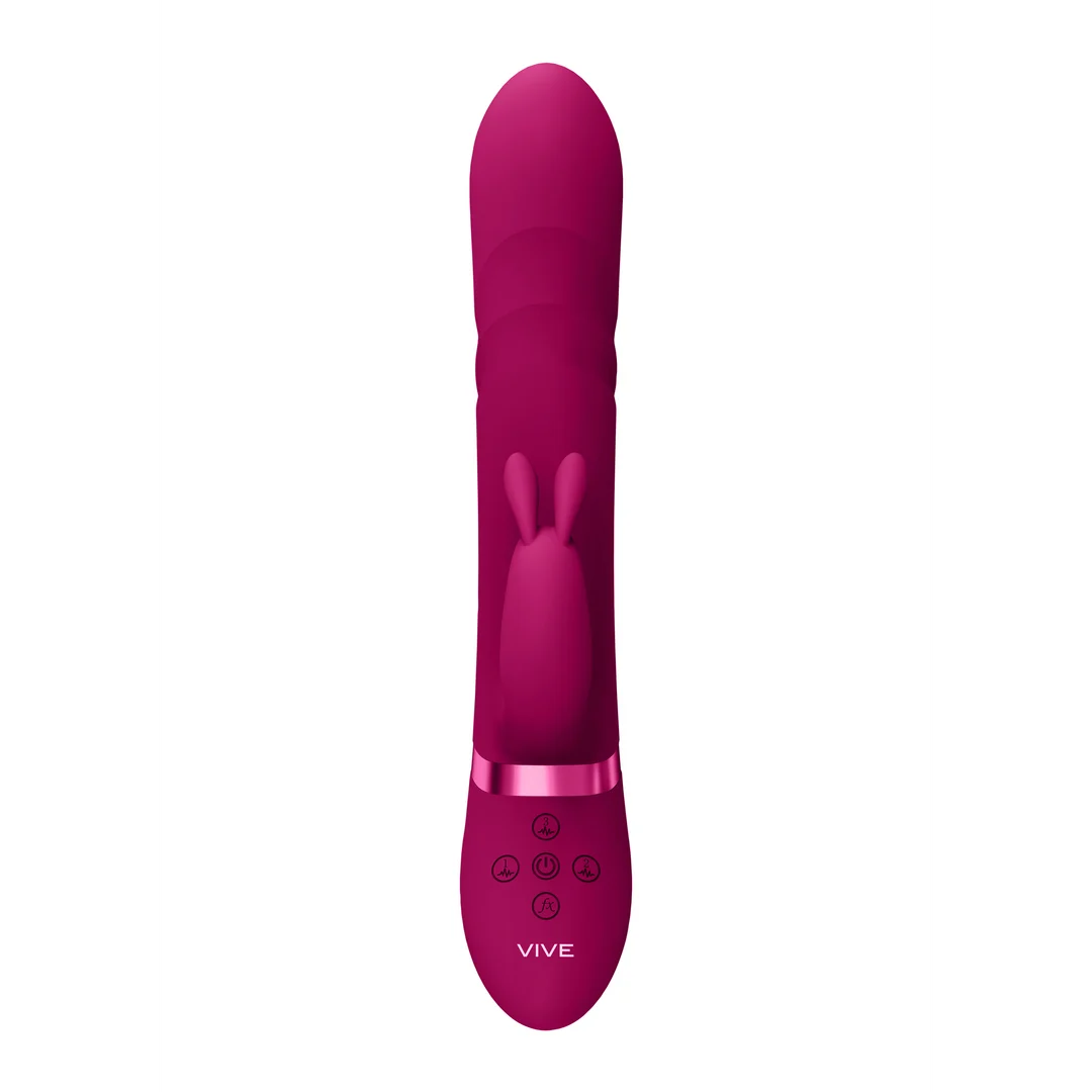 Vibrador rabbit – punta vibratoria y cuentas giratorias – VIVE by Shots, rosa VIVE by Shots - Imagen 4