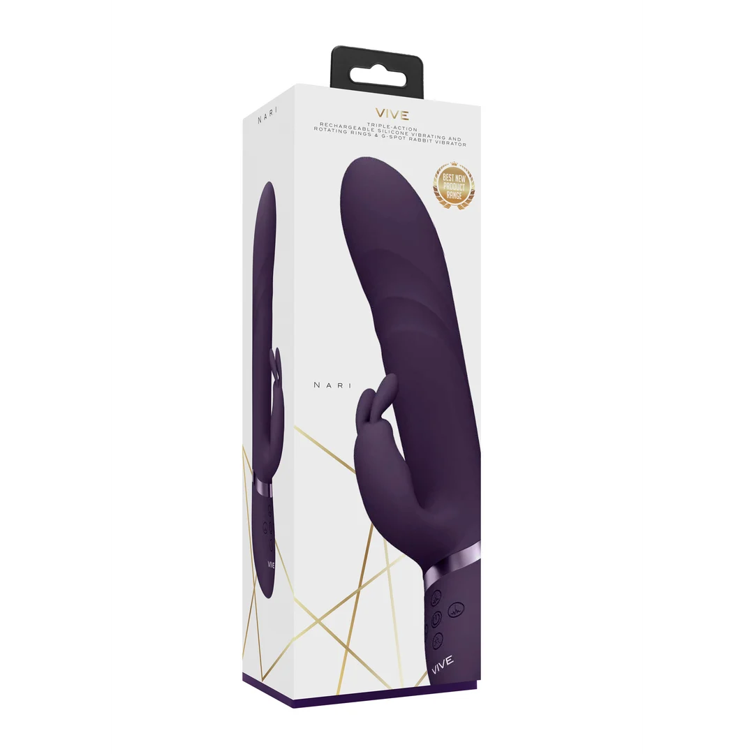 Vibrador rabbit – punta vibratoria y cuentas giratorias – VIVE by Shots, rosa VIVE by Shots - Imagen 1