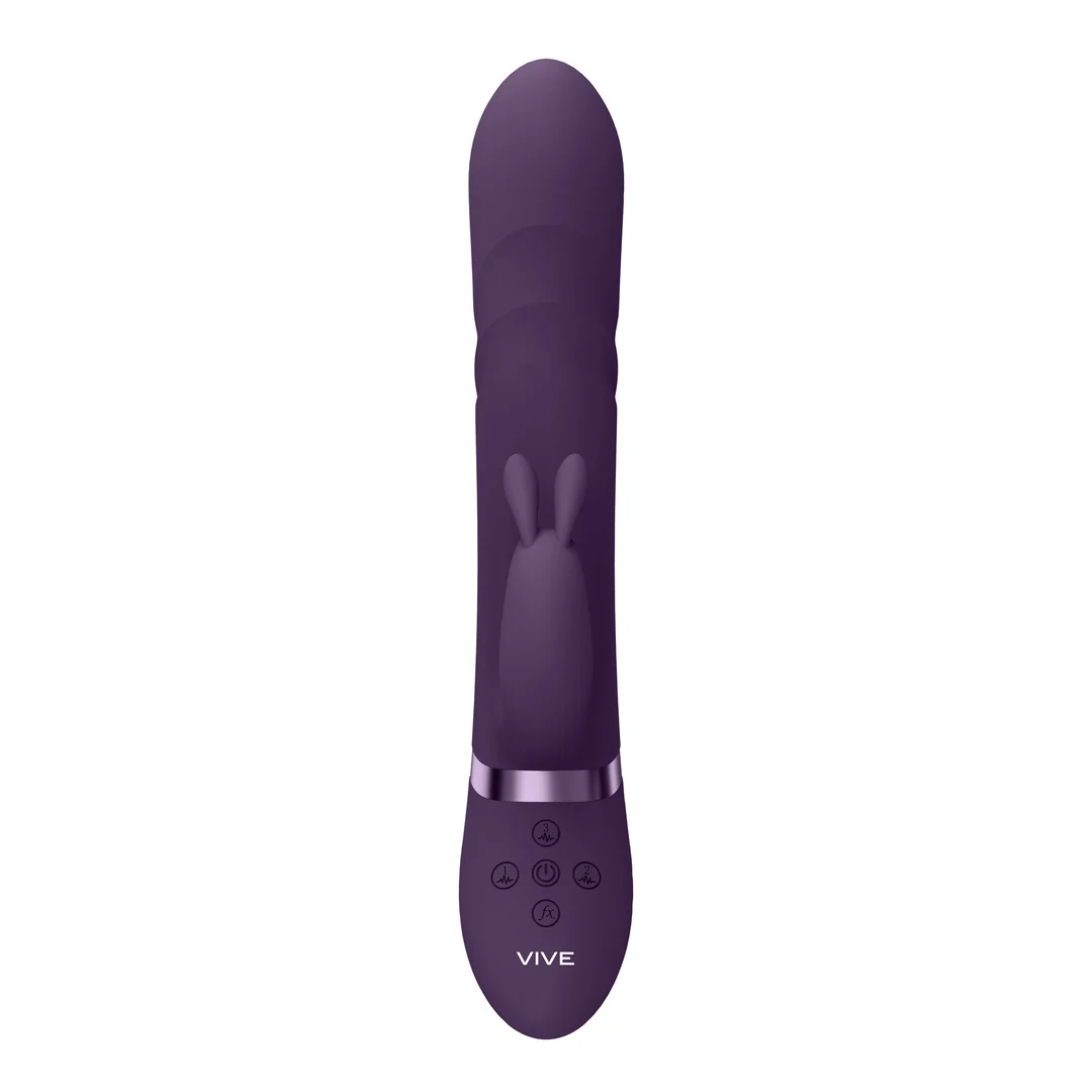 Vibrador rabbit – punta vibratoria y cuentas giratorias – VIVE by Shots, rosa VIVE by Shots - Imagen 9