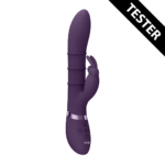 vibrador rabbit con anillos móviles de arriba abajo, VIVE morado, VIVE by Shots - Imagen 13