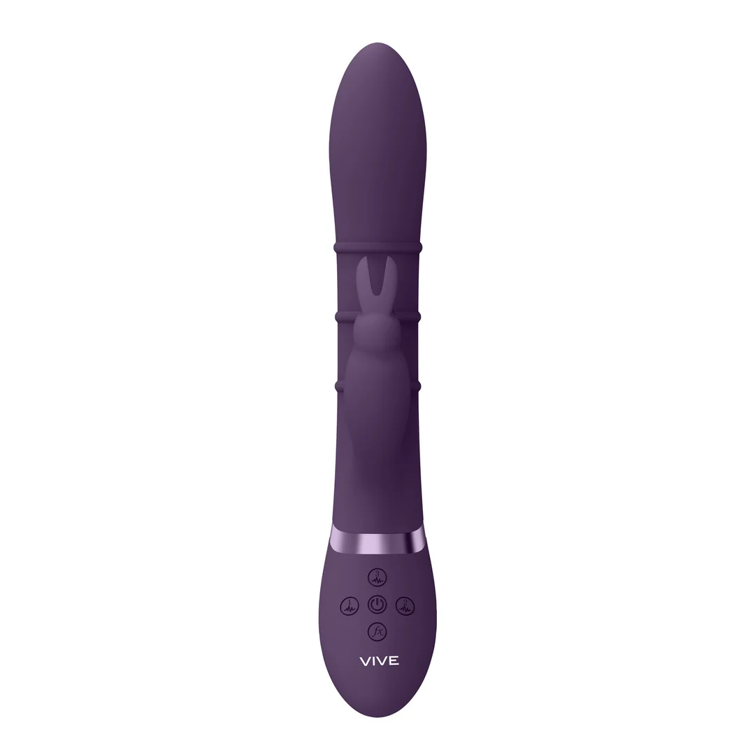 vibrador rabbit con anillos móviles de arriba abajo, VIVE morado, VIVE by Shots - Imagen 9