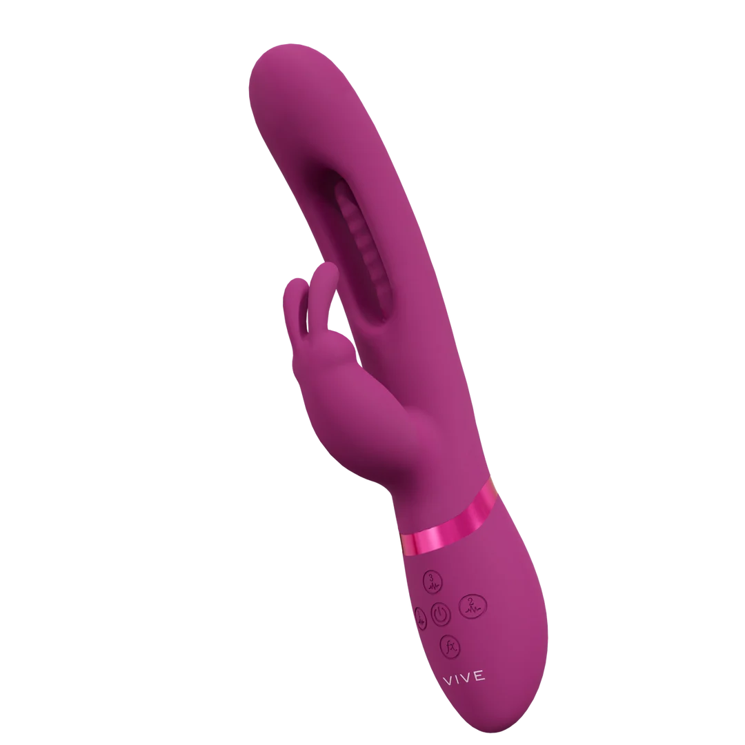 Vibrador rabbit con tres motores y estimulador móvil para el punto G, VIVE rosa, VIVE by Shots - Imagen 3