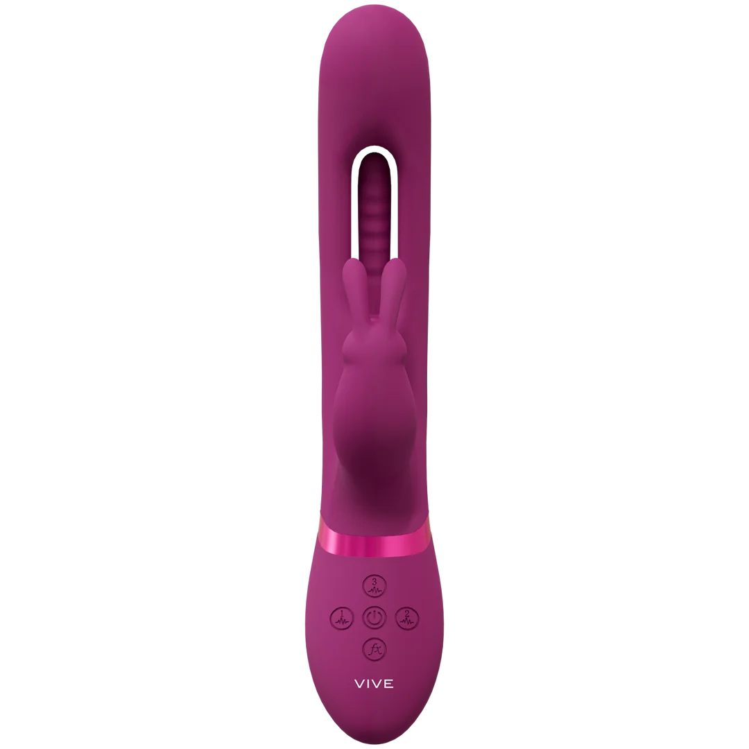Vibrador rabbit con tres motores y estimulador móvil para el punto G, VIVE rosa, VIVE by Shots - Imagen 4