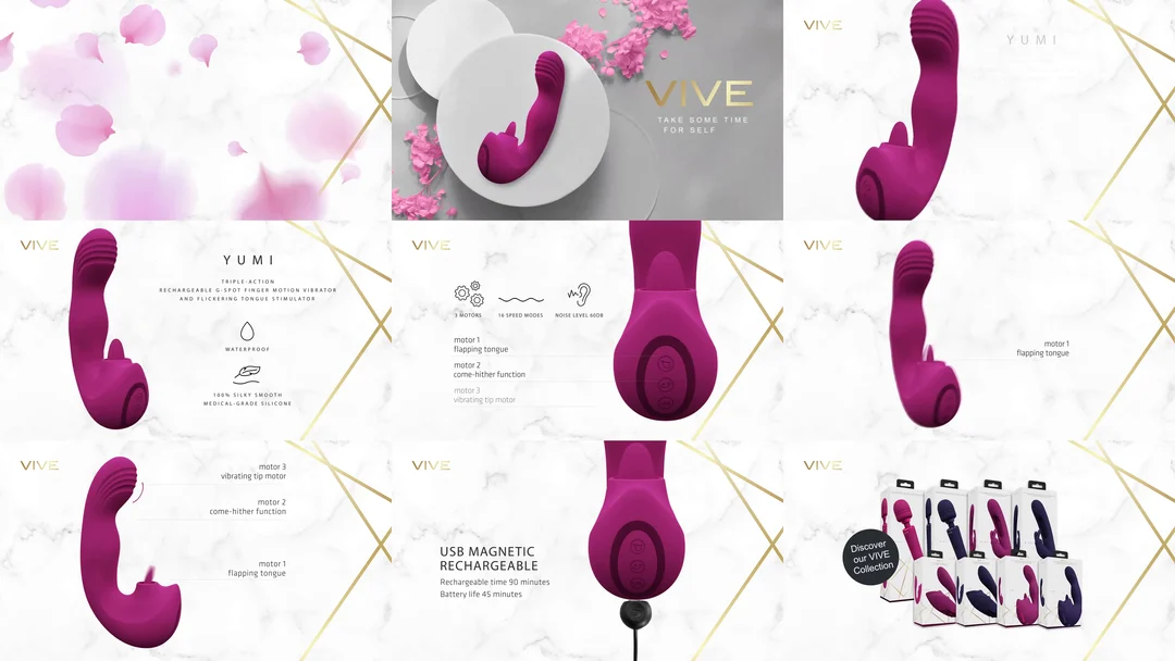 Vibrador para dedos con tres motores, rosa VIVE by Shots - Imagen 6