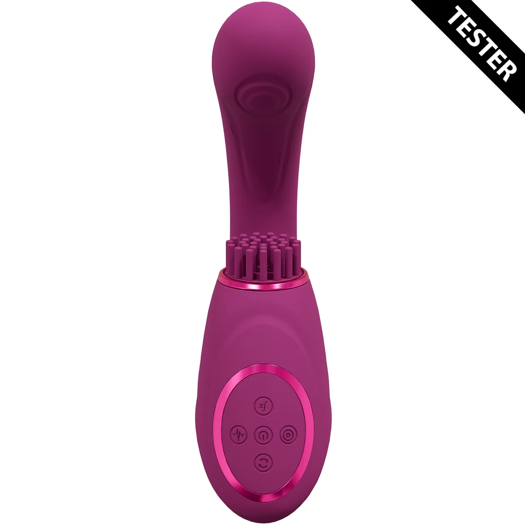 Vibrador para el punto G, motor triple con onda de pulsos y cepillos vibratorios, VIVE by Shots, rosa - Imagen 2