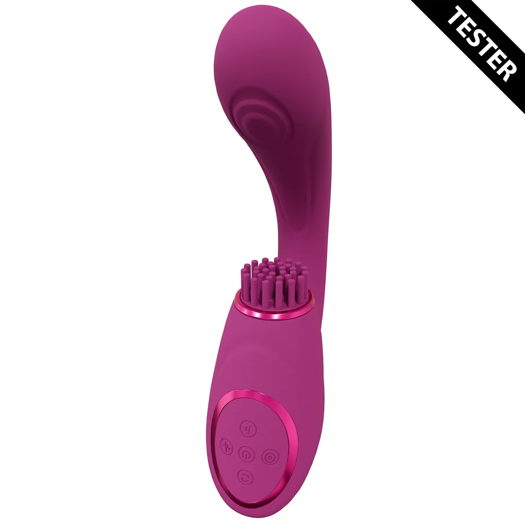 Vibrador para el punto G, motor triple con onda de pulsos y cepillos vibratorios, VIVE by Shots, rosa - Imagen 3