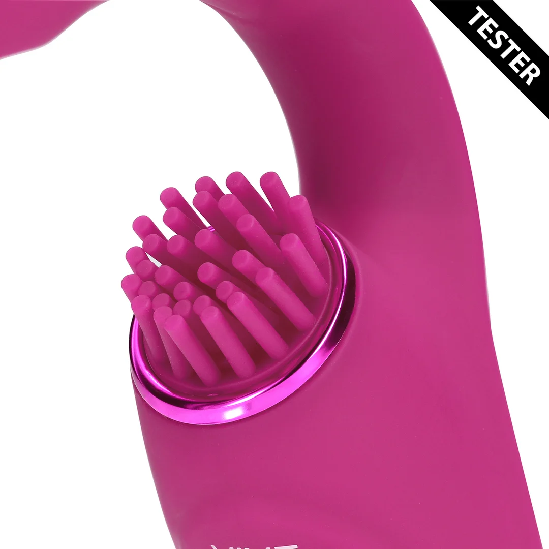 Vibrador para el punto G, motor triple con onda de pulsos y cepillos vibratorios, VIVE by Shots, rosa - Imagen 5