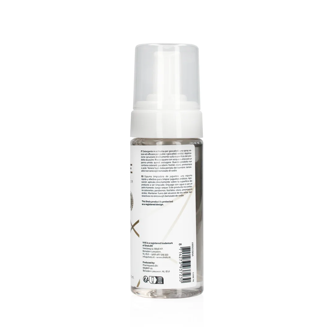 Limpiador de juguetes espumoso para juguetes eróticos, sin género, VIVE by Shots, 4,7 fl oz / 140 ml - Imagen 1