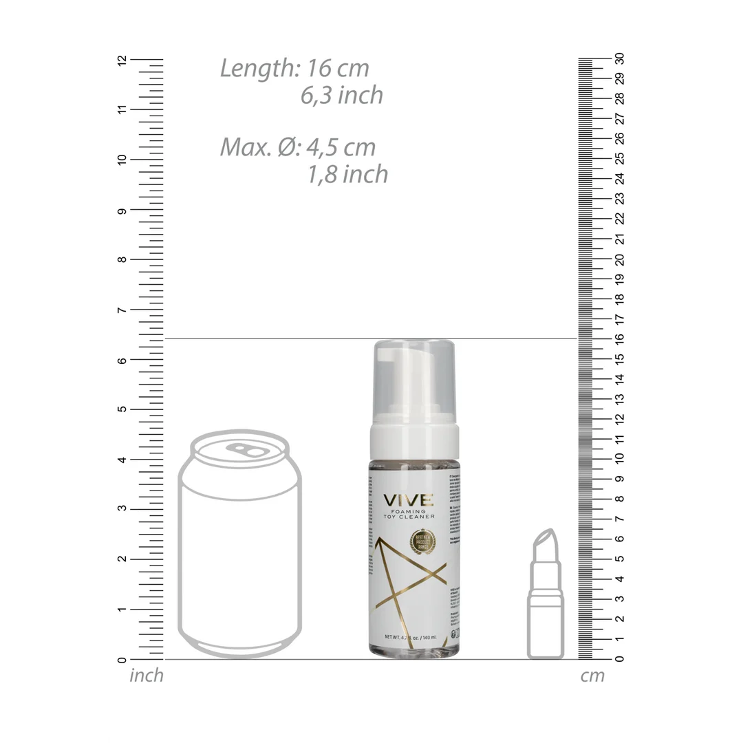 Limpiador de juguetes espumoso para juguetes eróticos, sin género, VIVE by Shots, 4,7 fl oz / 140 ml - Imagen 6