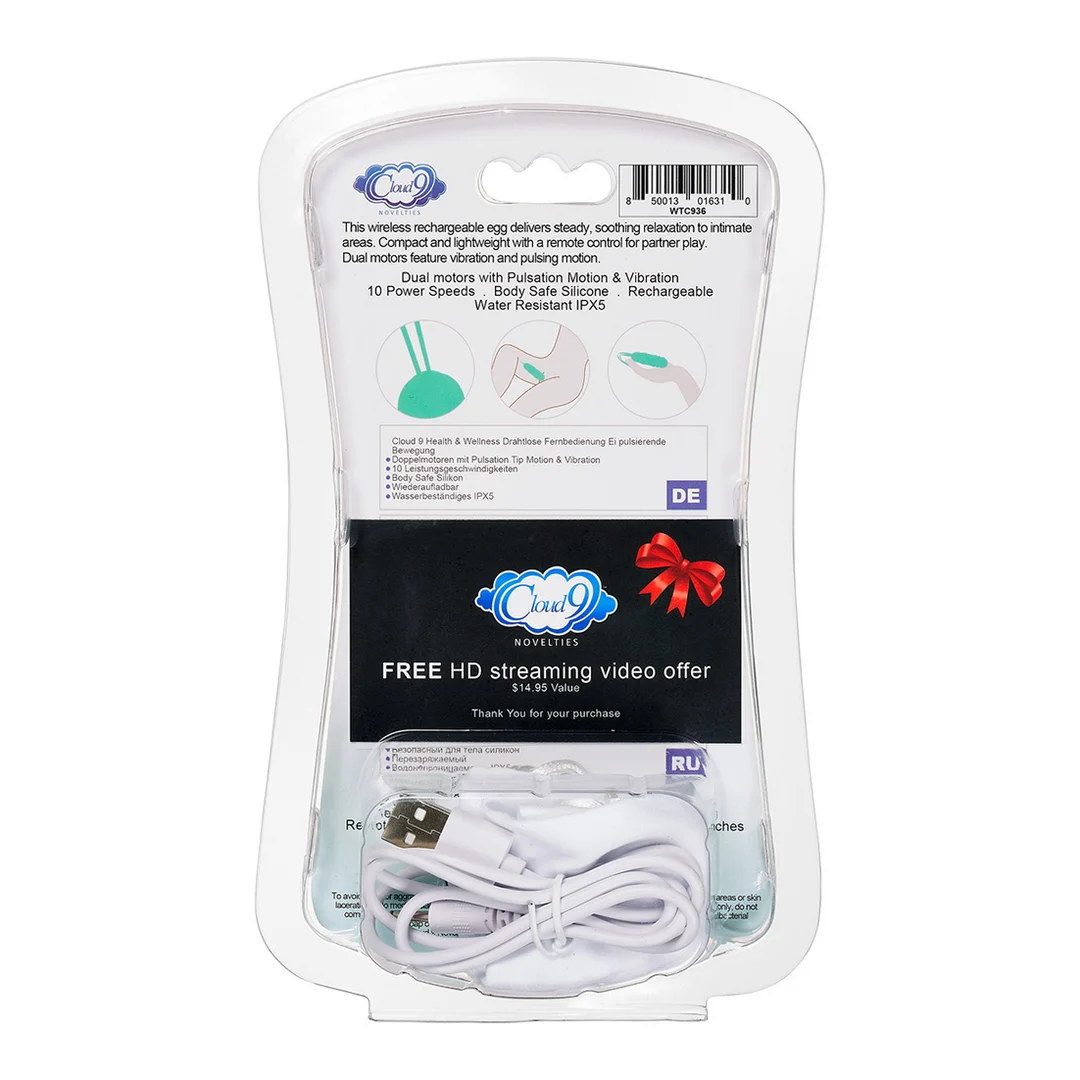 Huevo vibrador inalámbrico Cloud 9 con mando a distancia - Imagen 2
